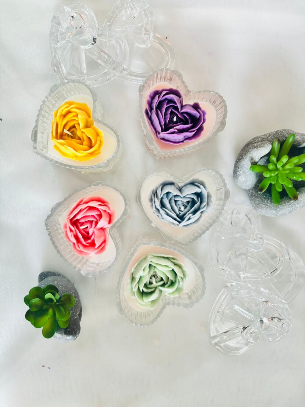 Heart shape crystal jar