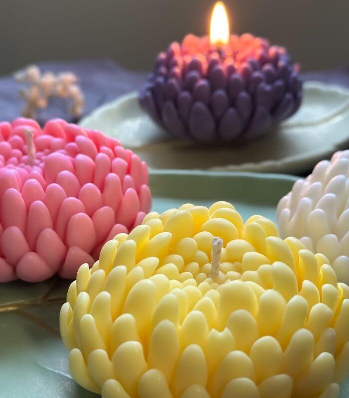 Beautiful Chrysanthemum Candle - Pack of 6