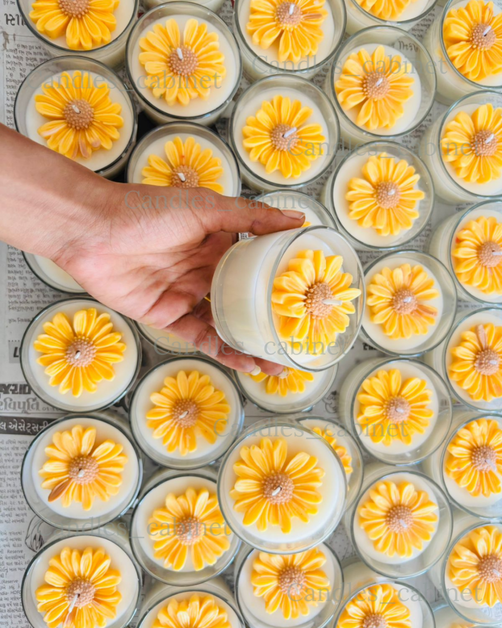 Yellow Daisy flower jar - Image 5