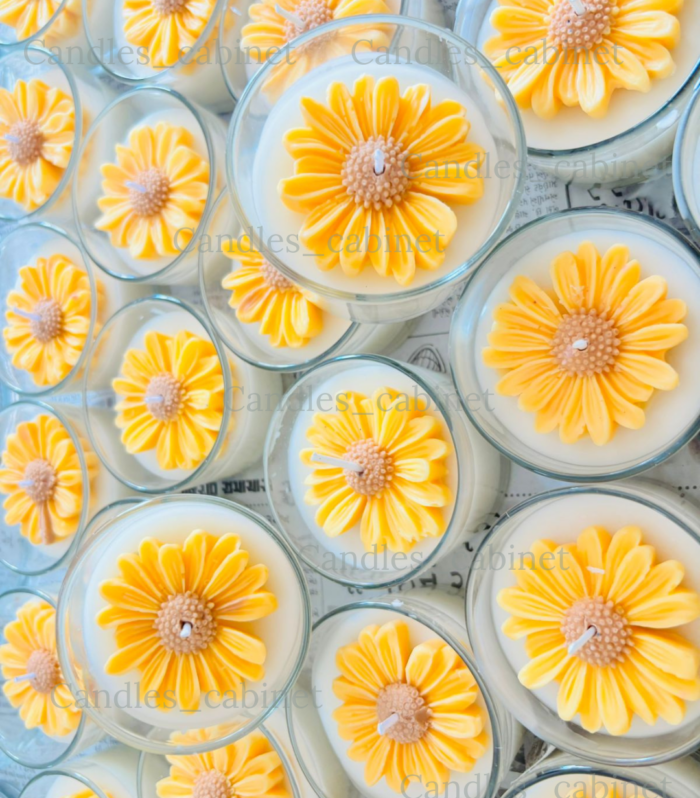Yellow Daisy flower jar