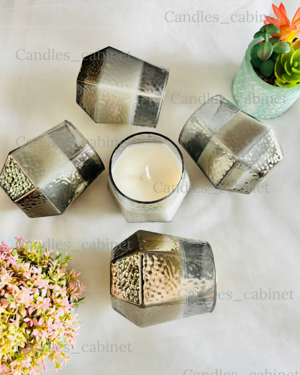 Premium Black Diamond Cut Jar Candle - Image 2