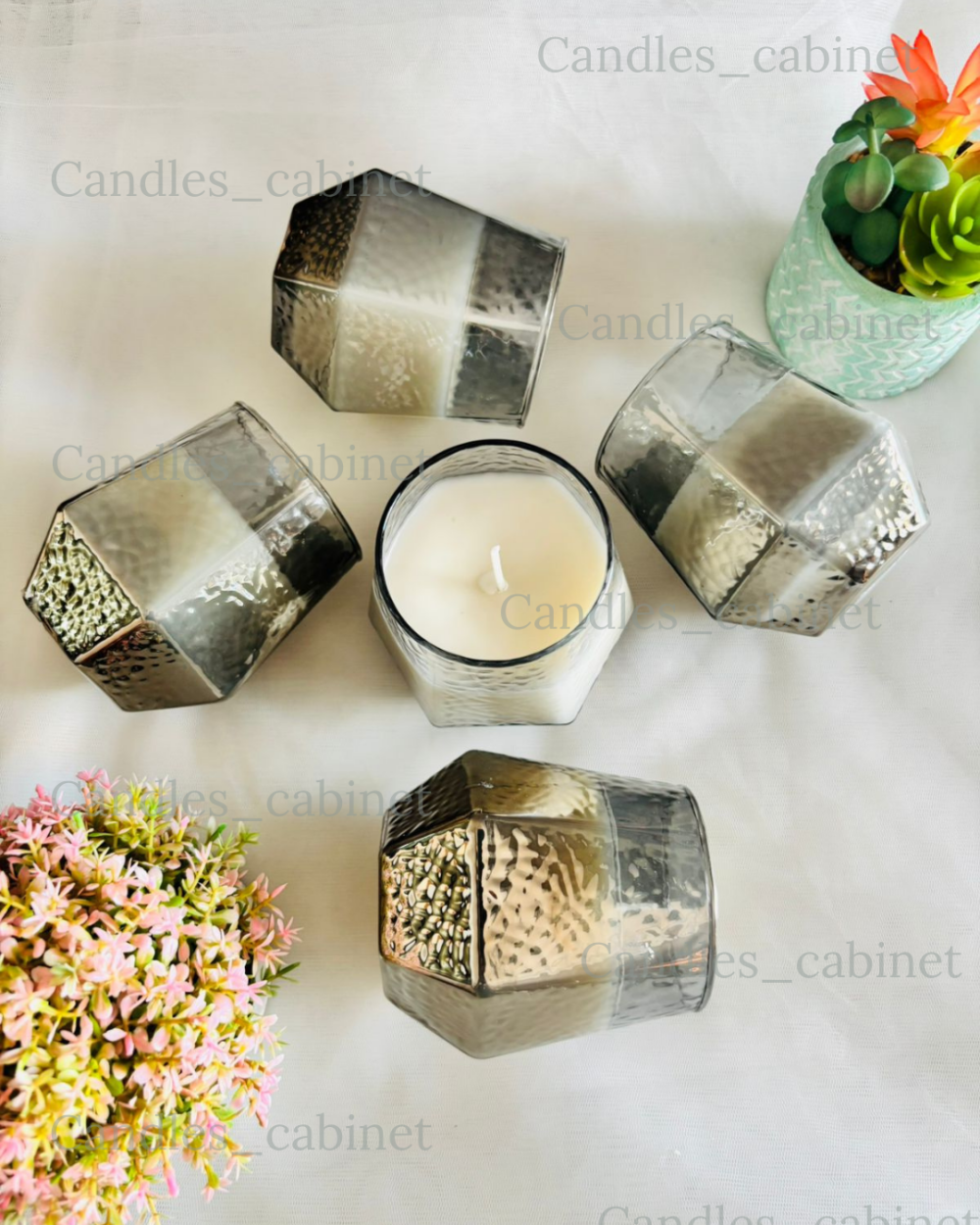 Premium Black Diamond Cut Jar Candle