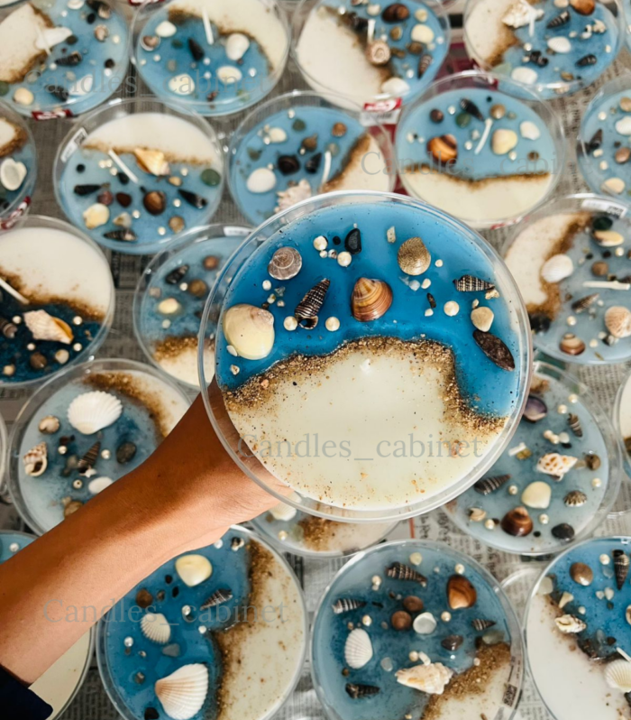 Ocean theme candle - Martini glass - Pack of 1