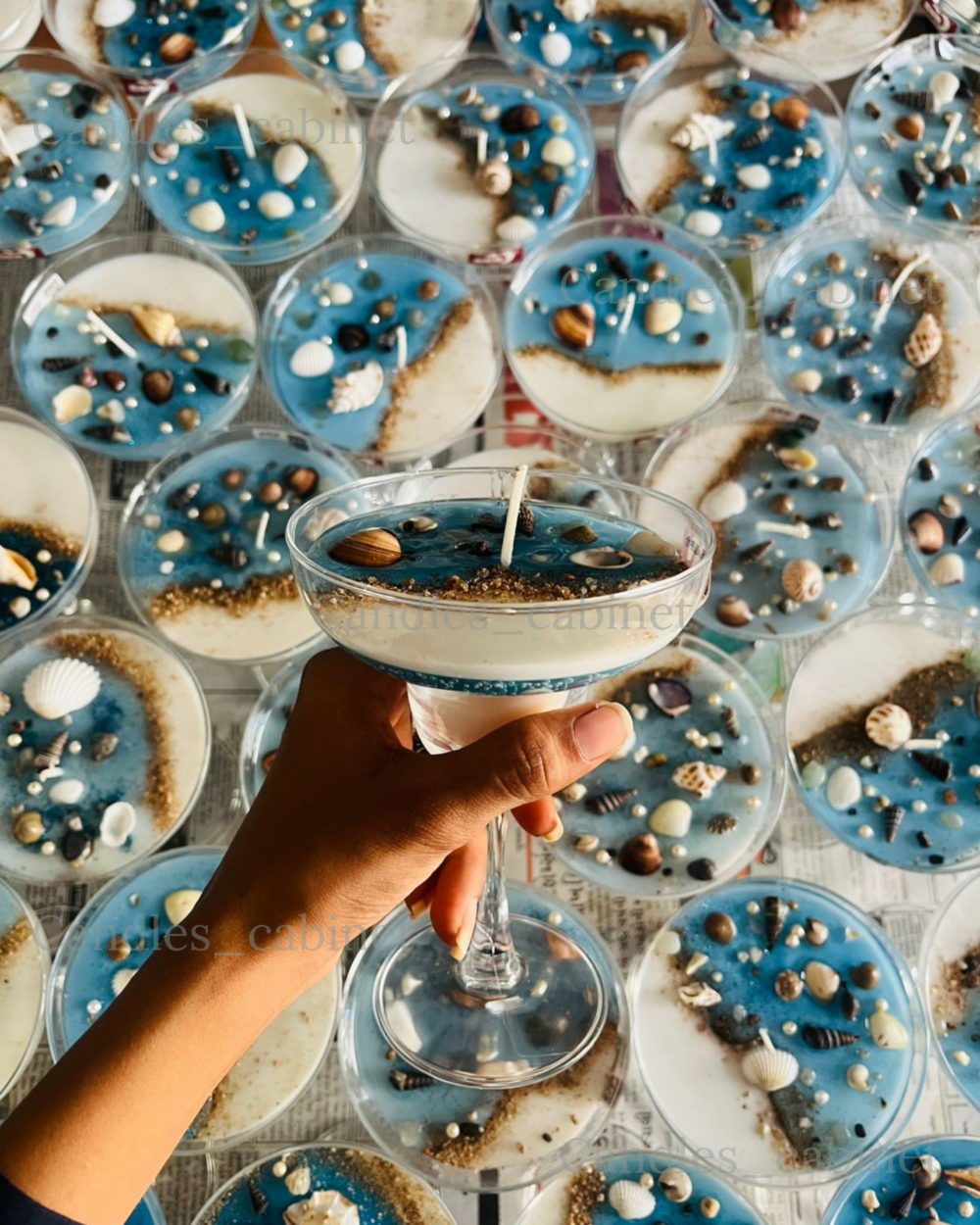 Ocean theme candle - Martini glass - Pack of 1 - Image 4