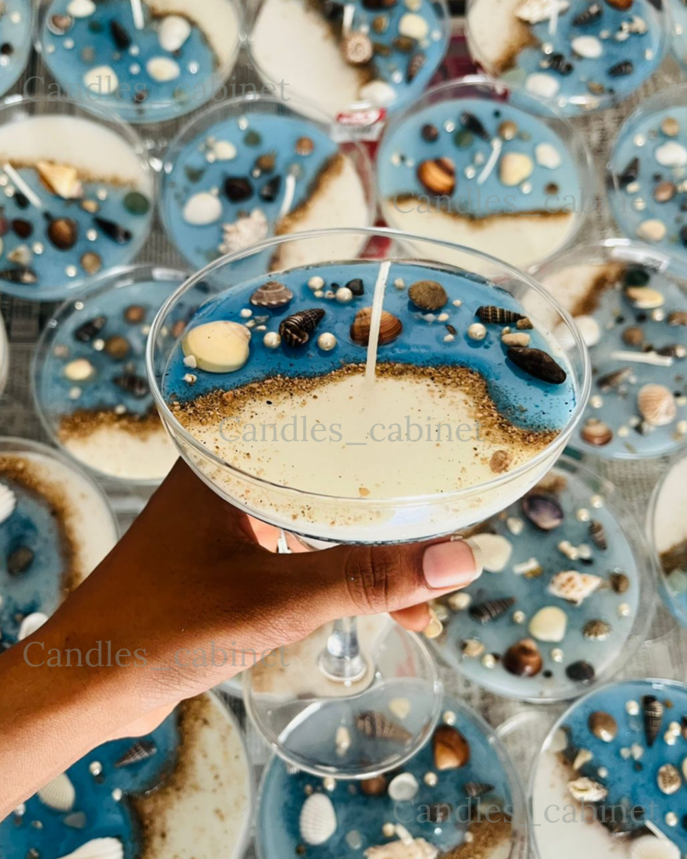 Ocean theme candle - Martini glass - Pack of 1 - Image 5