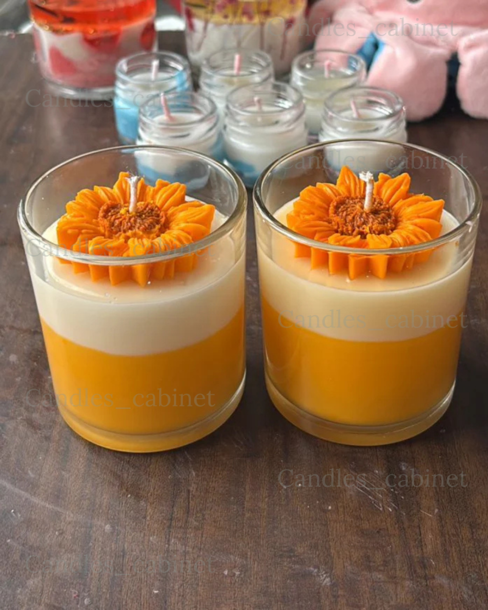 Double Shaded Sunflower Jar Candle