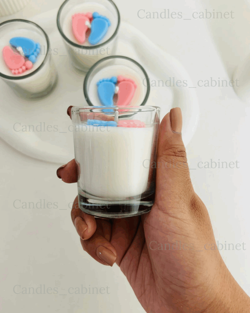 Baby Feet Shot Glass candle