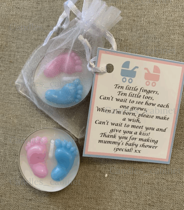 Baby Feet Tealight With Net Potali & card