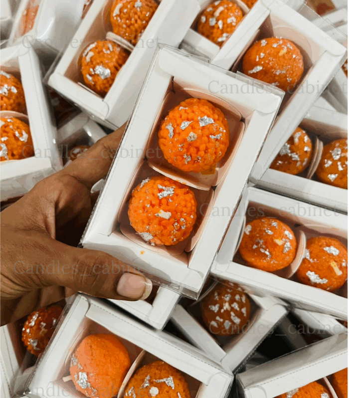 Motichoor Laddoo Candle Box Set of 2