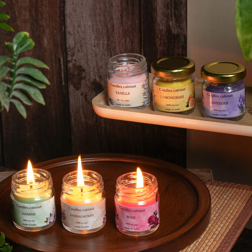 Organic Soy Wax Aroma Candles Set of 6