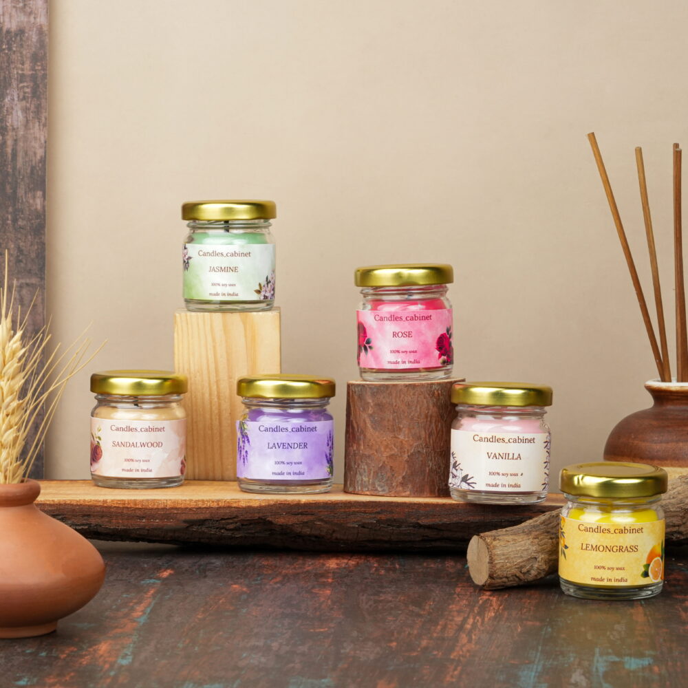 Organic Soy Wax Aroma Candles Set of 6 - Image 2