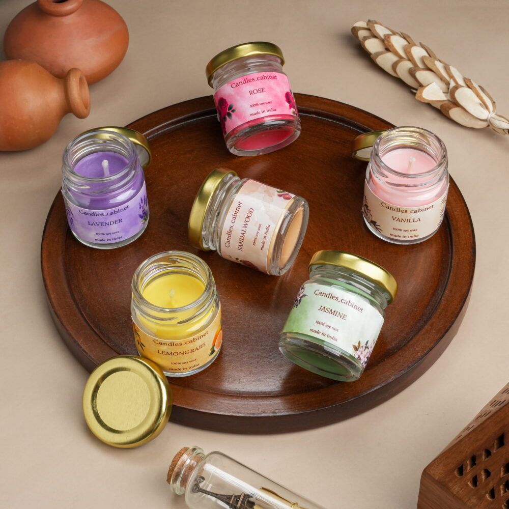 Organic Soy Wax Aroma Candles Set of 6 - Image 3