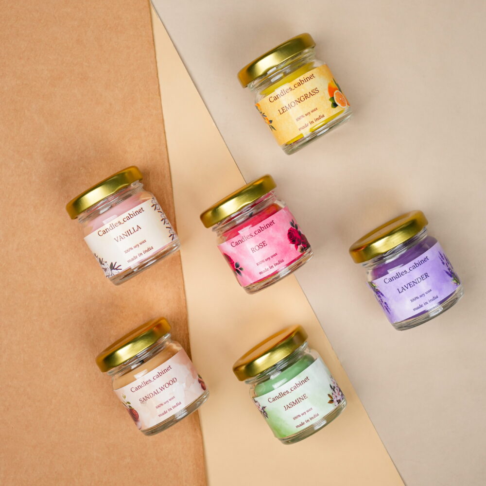 Organic Soy Wax Aroma Candles Set of 6 - Image 4