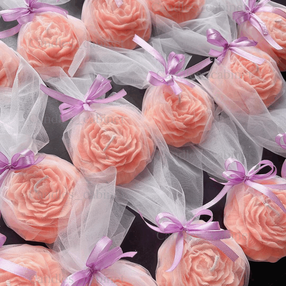 Peony flower Candles - Peach - Image 3