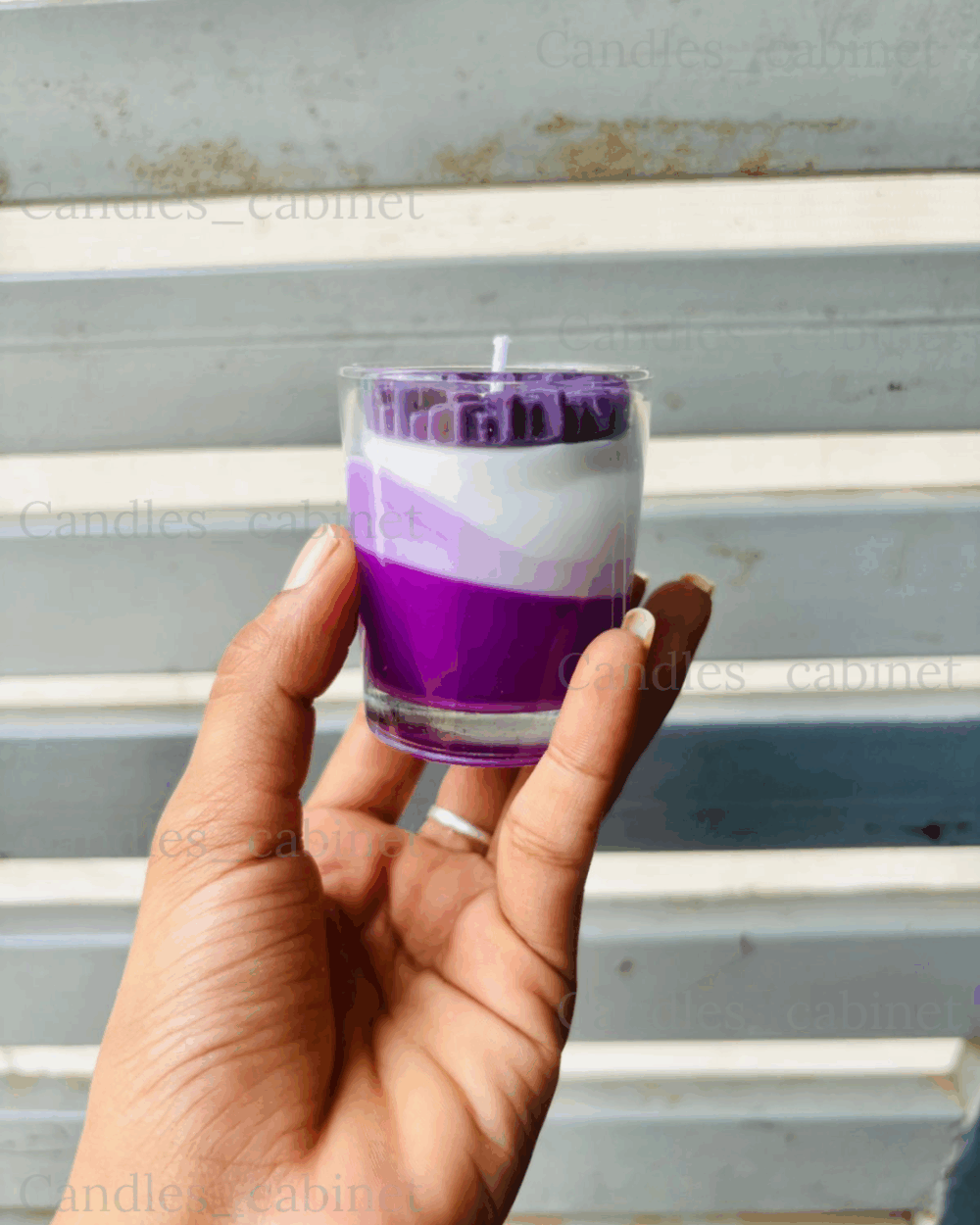 Shot glass scented candle - Votive jar candles - Lavender - White - Image 3