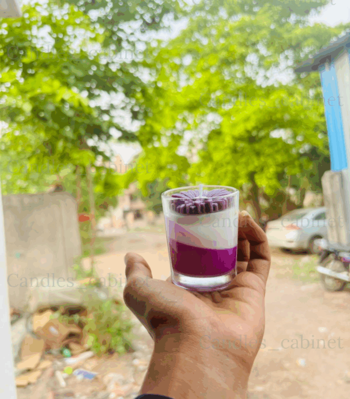 Shot glass scented candle - Votive jar candles - Lavender - White
