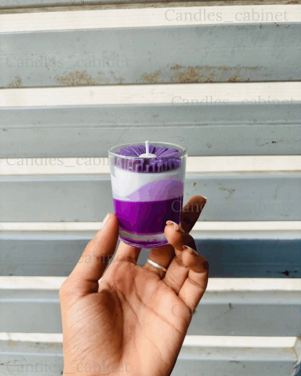 Shot glass scented candle - Votive jar candles - Lavender - White - Image 2