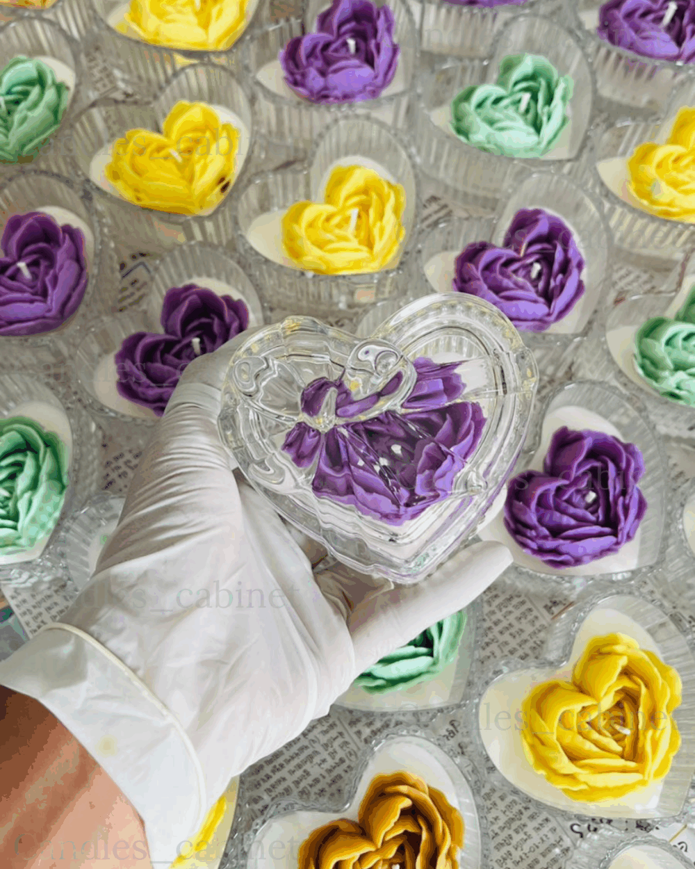Premium Jar candles, Heart shape crystal jar