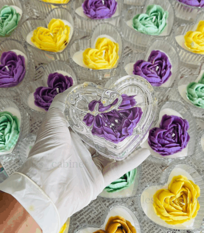 Premium Jar candles, Heart shape crystal jar