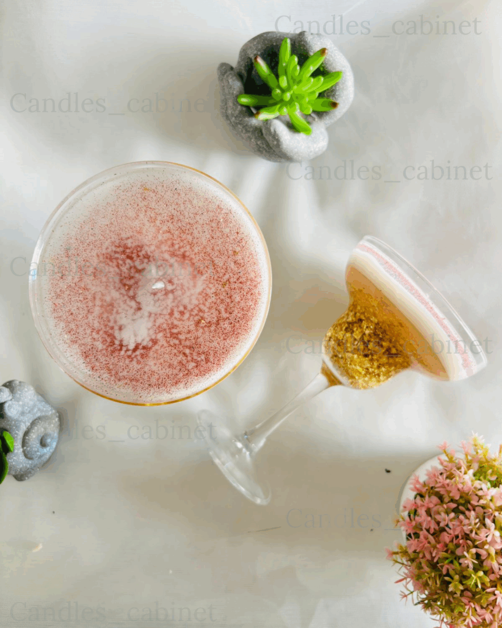 Golden Martini Glass Candle