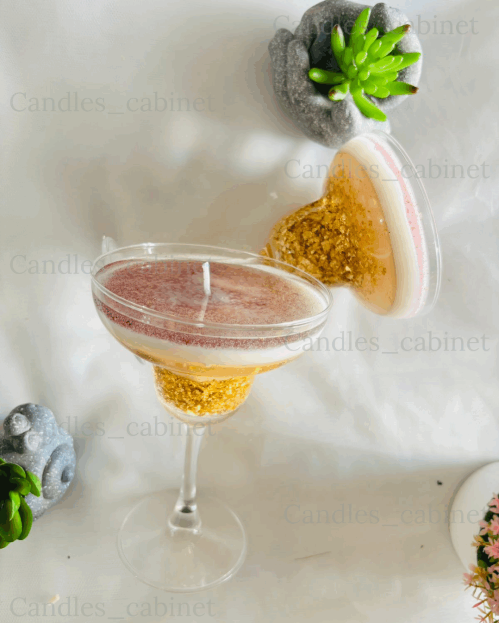 Golden Martini Glass Candle - Image 5