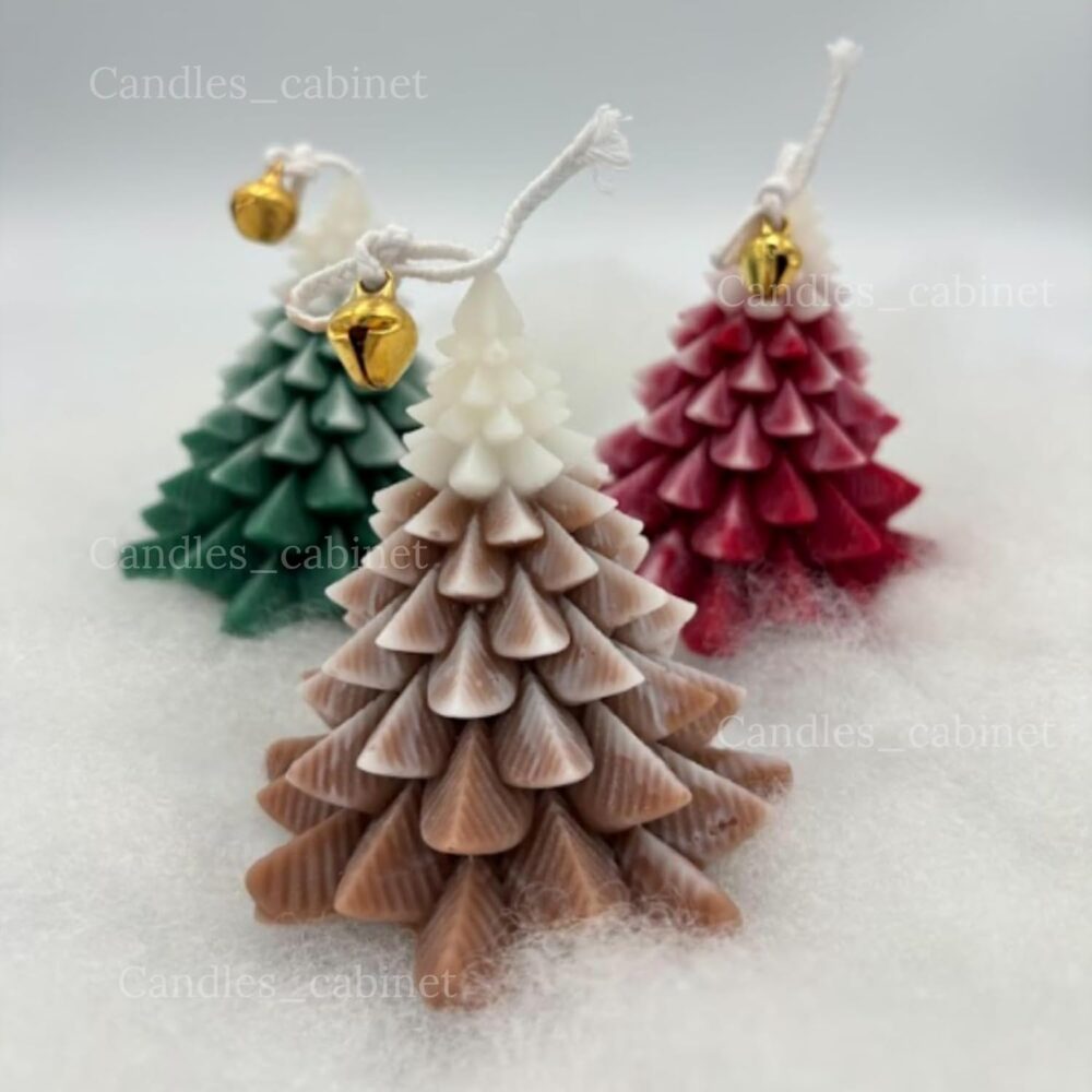 3 Pack Scented Xmas Tree Shaped Candles Gifts for Home Party Room Table Decorations, Xmas Gift, Candlles for Christmas Candle, Christmas Gift Set, Xmas Tree Shaped Candles - Image 2