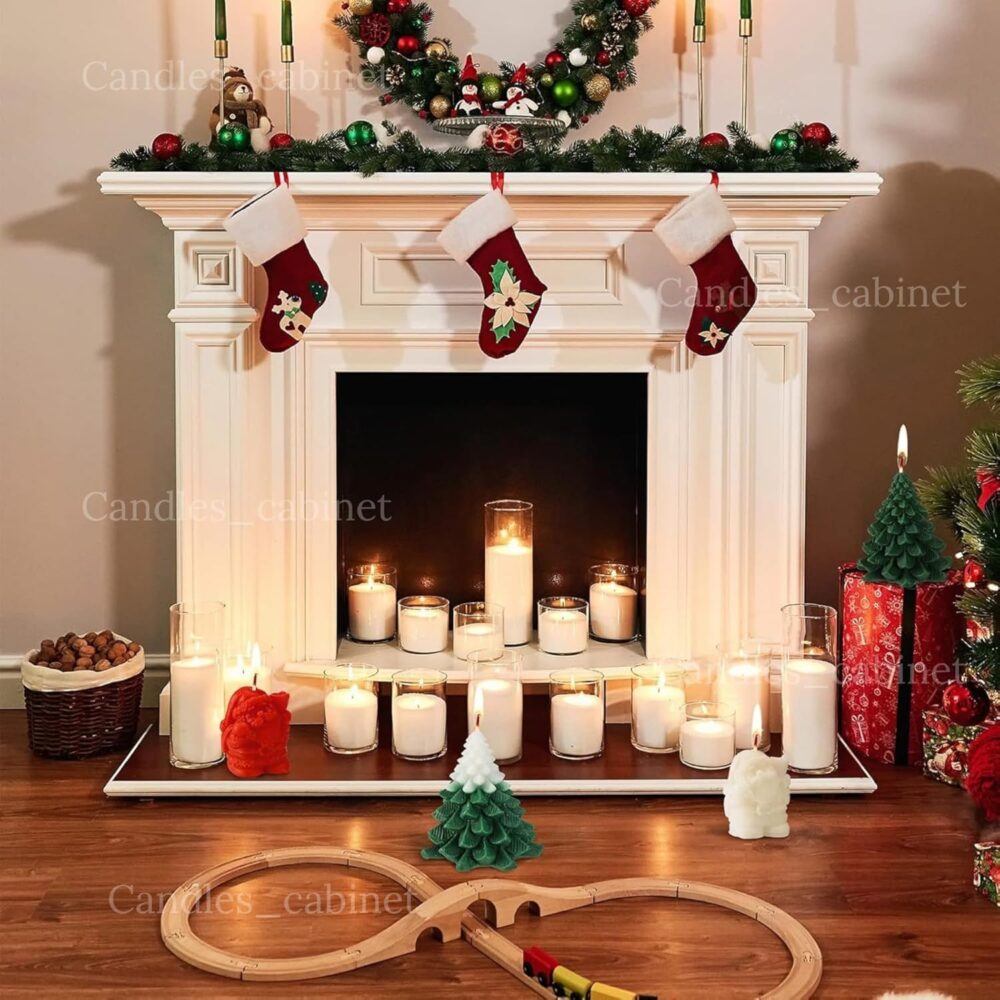 CANDLE_CABINETS 4 Pieces Large Christmas Candles Tree Santa Scented Xmas Tree Shaped Candles Gifts for Home Party Room Table Decorations, 2 Style - Image 5