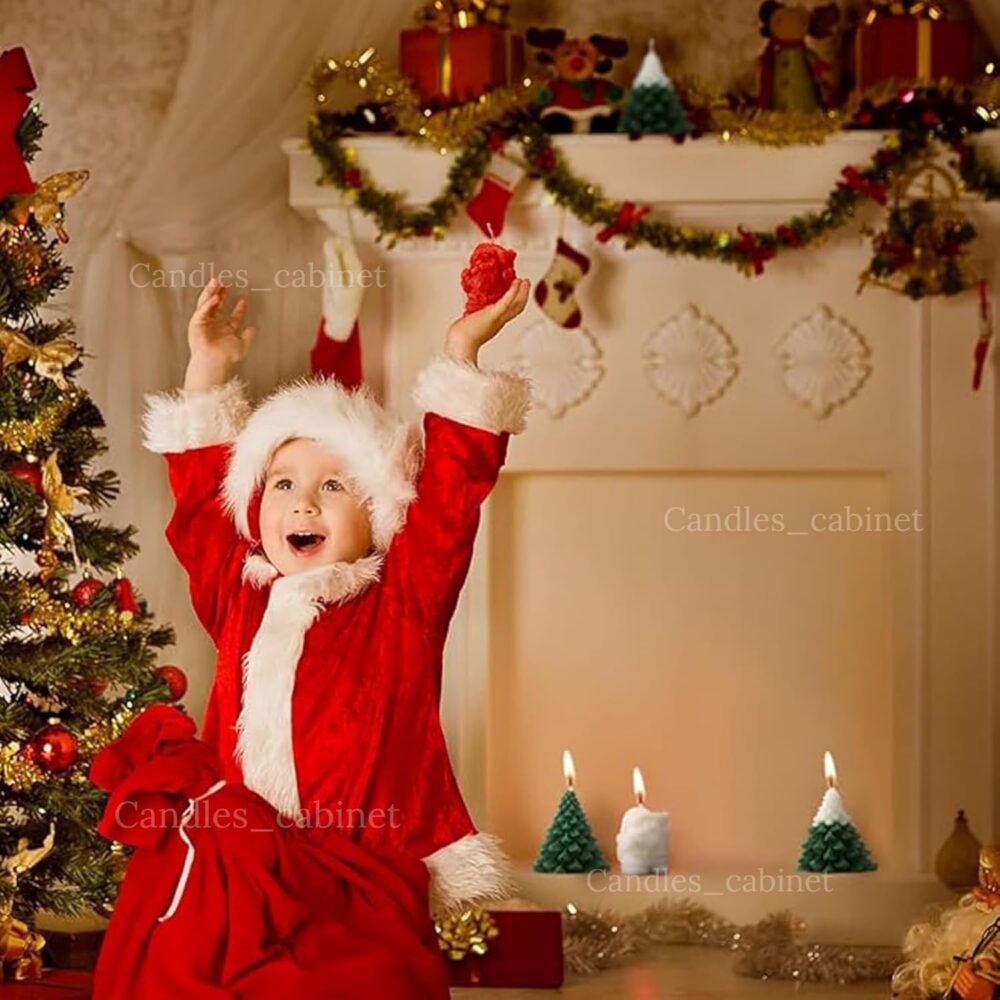 CANDLE_CABINETS 4 Pieces Large Christmas Candles Tree Scented Candles Xmas Tree Shaped Candles Gifts for Home Party Room Table Decorations, Candlles for Christmas, Christmas Candle, Christmas Gift Set - Image 4