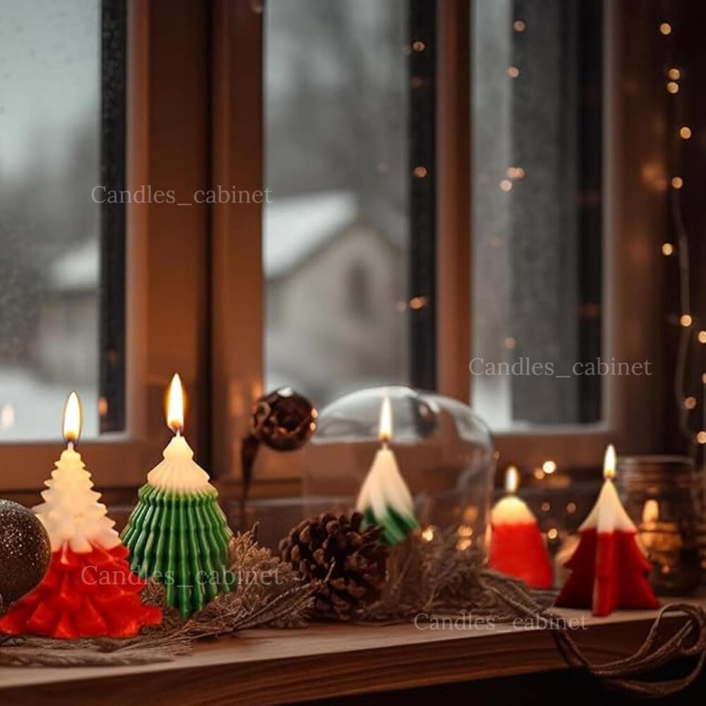 CANDLE_CABINETS 4 Pieces Large Christmas Candles Tree Scented Candles Xmas Tree Shaped Candles Gifts for Home Party Room Table Decorations, Candlles for Christmas, Christmas Candle, Christmas Gift Set - Image 5