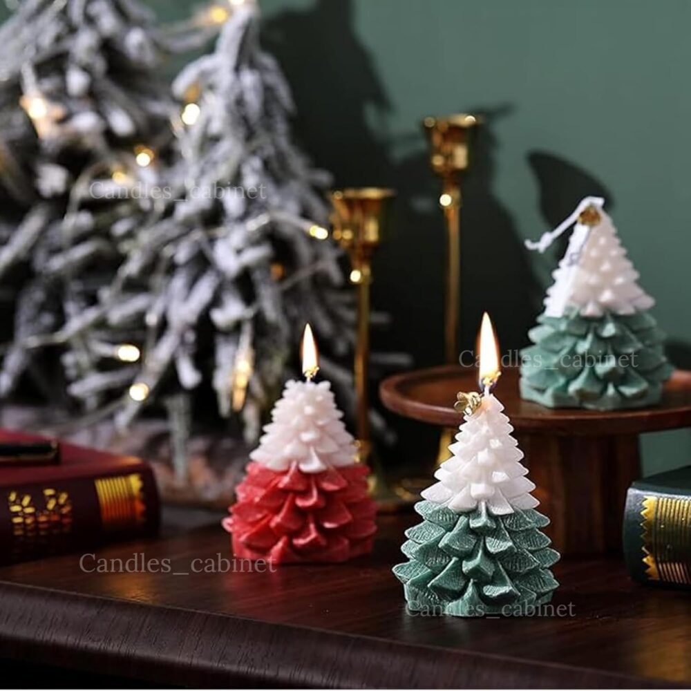 CANDLE_CABINETS 4 Pieces Large Christmas Candles Tree Scented Candles Xmas Tree Shaped Candles Gifts for Home Party Room Table Decorations, Candlles for Christmas, Christmas Candle, Christmas Gift Set - Image 6