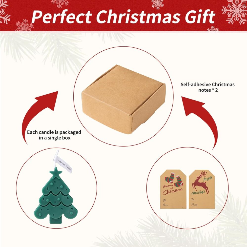 CANDLE_CABINETS 4 Pack Christmas Scented Candles, Xmas Tree Snowflake Elk Soy Wax Aromatherapy Candle Christmas Home Room Table Decoration Gift Party Favors - Image 4