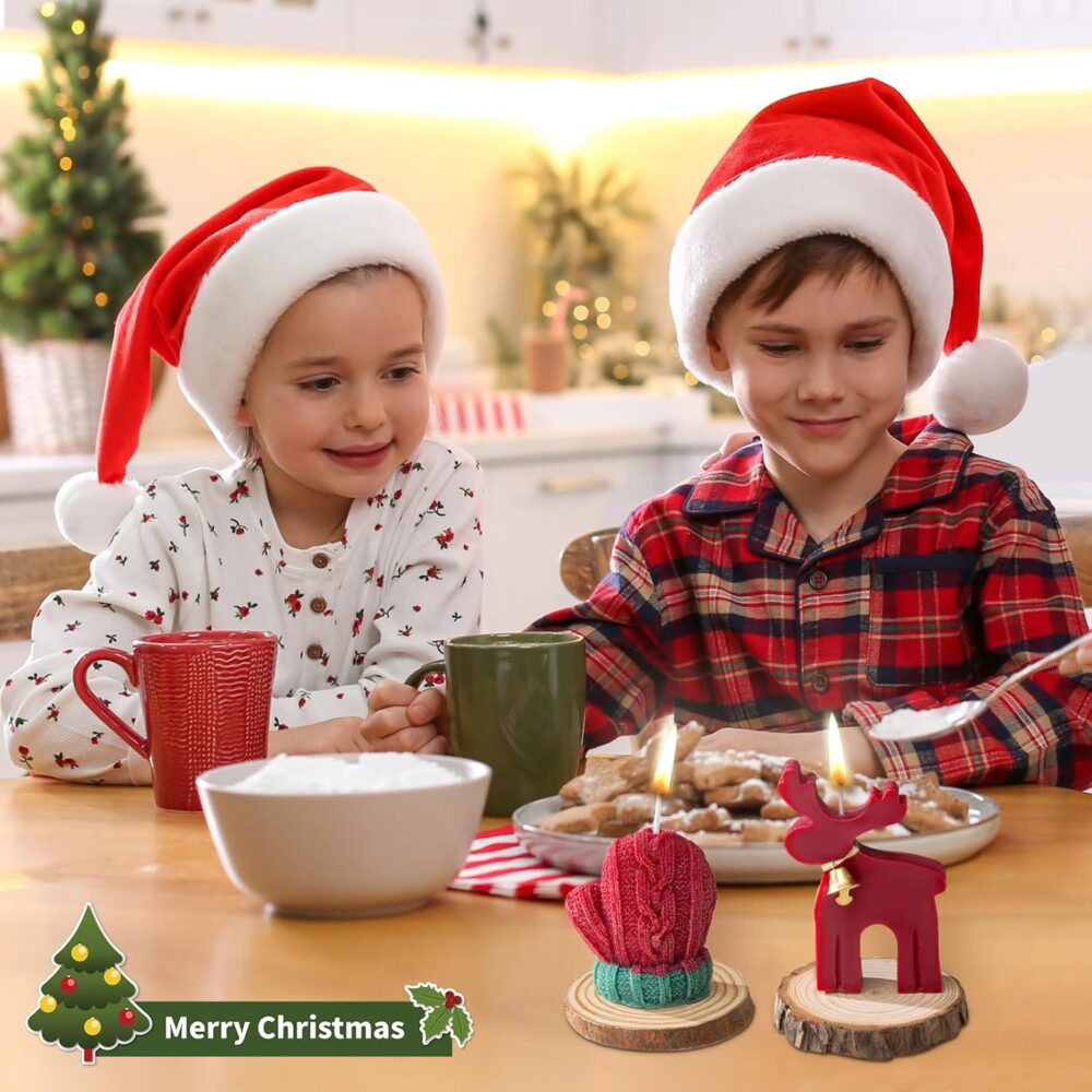 CANDLE_CABINETS 4 Pack Christmas Scented Candles, Xmas Tree Snowflake Elk Soy Wax Aromatherapy Candle Christmas Home Room Table Decoration Gift Party Favors - Image 5