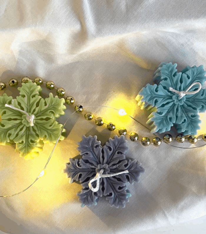 Candles_cabinet Christmas Candles Snowflakes Scented Candles, Candles Gifts for Home Party Room Table Decorations, Candlles for Christmas, Christmas Candle, Secret Santa Gift, Multi - Pack of 4