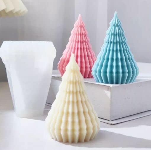 3D Origami Pattern Christmas Tree Silicone Mould for Candle Making