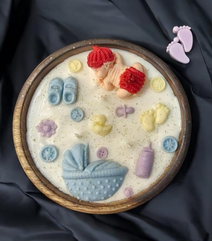 Baby Shower Scented Candle - Premium Hand-Poured Soy Wax Candle | Elegant Gift For New Moms & Baby Celebrations | 24-Hour Burn Time